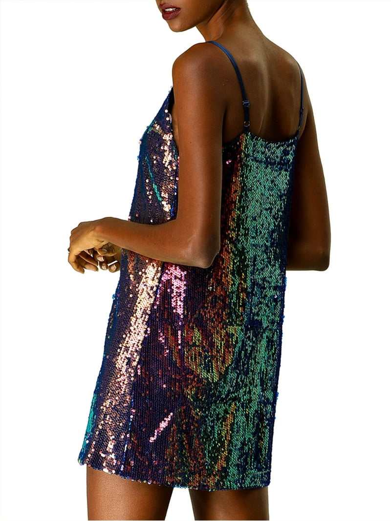 INSPIRE CHIC Women's Dress Glitter Sequin V Neck Adjustable Straps Prom Mini Dress M Mermaid - Walmart.com INSPIRE CHIC Women's Dress Glitter Sequin V Neck Adjustable Straps Prom Mini Dress M Mermaid - Walmart.com