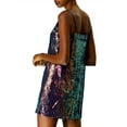 thumbnail image 3 of INSPIRE CHIC Women's Dress Glitter Sequin V Neck Adjustable Straps Prom Mini Dress XL Mermaid, 3 of 9