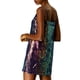 thumbnail image 2 of INSPIRE CHIC Vestido de Mujer con Brillo y Lentejuelas, Escote en V, Tirantes Ajustables, Vestido Corto de Prom, Estilo Sirena, Talla L, 2 of 8