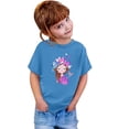 thumbnail image 4 of PMVFHDE Hauts d'Été pour Filles Hauts Décontractés Tendance T-Shirts d'Été Manches Courtes Imprimé Col Rond Ample Bleu, 6-7 Ans, 4 of 4