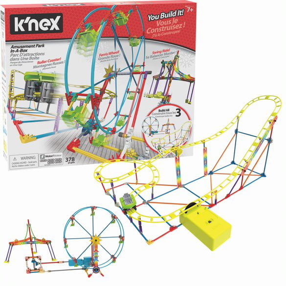 FAST & FREE SHIPPING K'Nex Amusement Park in a Box Table-Top Thrills Rides Set 