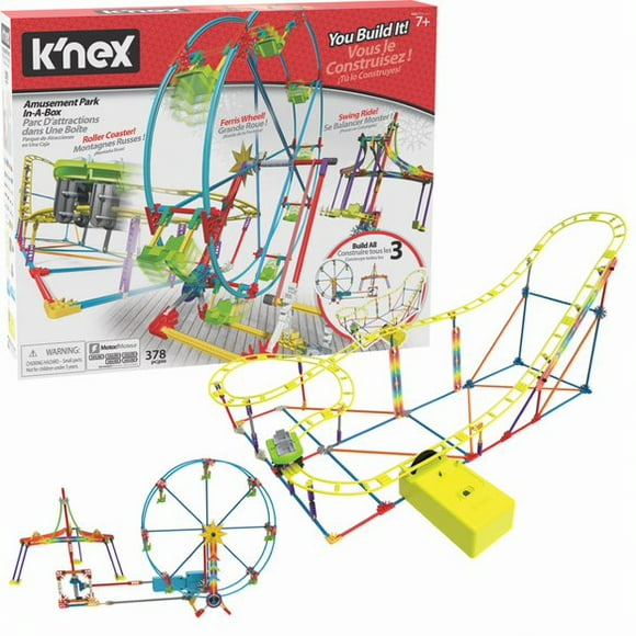K'NEX Amusement Park in-A-Box - 378 Parts - Motorized Amusement Rides - Ages 7 & Up