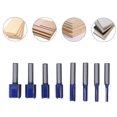 thumbnail image 3 of Straight Shank Milling Cutter, High Hardness Woodworking Milling Cutter 8Pcs Wear Resistance High Accuracy  for Carpenter, 3 of 8