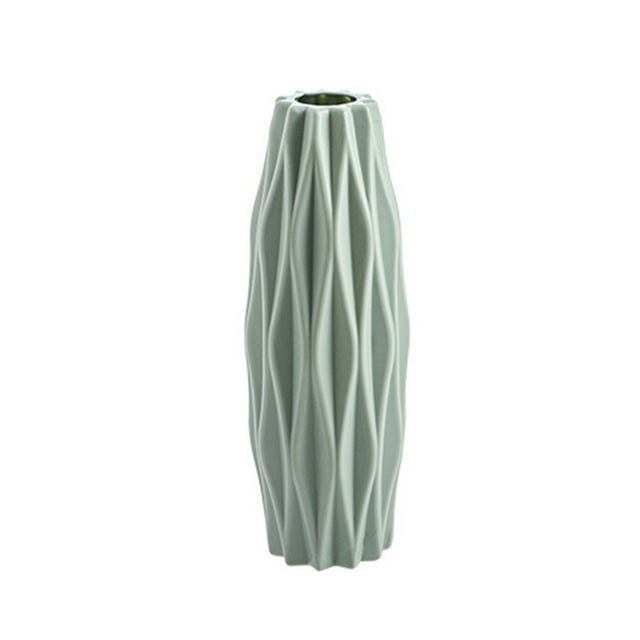 Injueey Florero moderno de plástico para sala de estar, adorno de decoración del hogar de estilo nórdico, Origami, novedad de 2021 Decoración del hogar Rombo verde