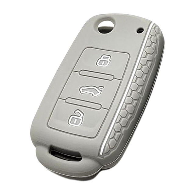 Funda de silicona para llave remota de coche, protección para llaves, color gris