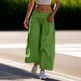 thumbnail image 2 of Women's Loose Fit Wide Leg Track Pants Elastic Waist with Drawstring Functional Pockets Comfortable Capri Design for Hiking and Leisure Activities, 2 of 5