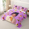thumbnail image 3 of Castle Fairy Glam Black Girl Quilt Full,Dessert Print Full Bedspread Sets,Purple White, 3 of 7