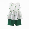 thumbnail image 4 of kpoplk Toddler Girl Clothes Baby Girl Summer Outfits Ruffle Sleeveless Vest Shirt Tank Tops Shorts Set 1T 2T 3T 4T 5T Size 18-24 Months,Green, 4 of 4