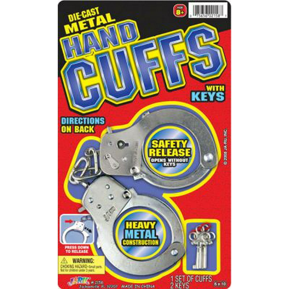 JaRu Police Handcuffs Die Cast Metal (Pack of 3)