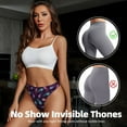 thumbnail image 4 of Thongs for Women - Peacock Feathers3 No Show Seamless Womens Thongs Underwear, Breathable G String Thongs for Women, Ladies Stretch Low Rise Thong Bikini Panties Briefs, 4 of 5