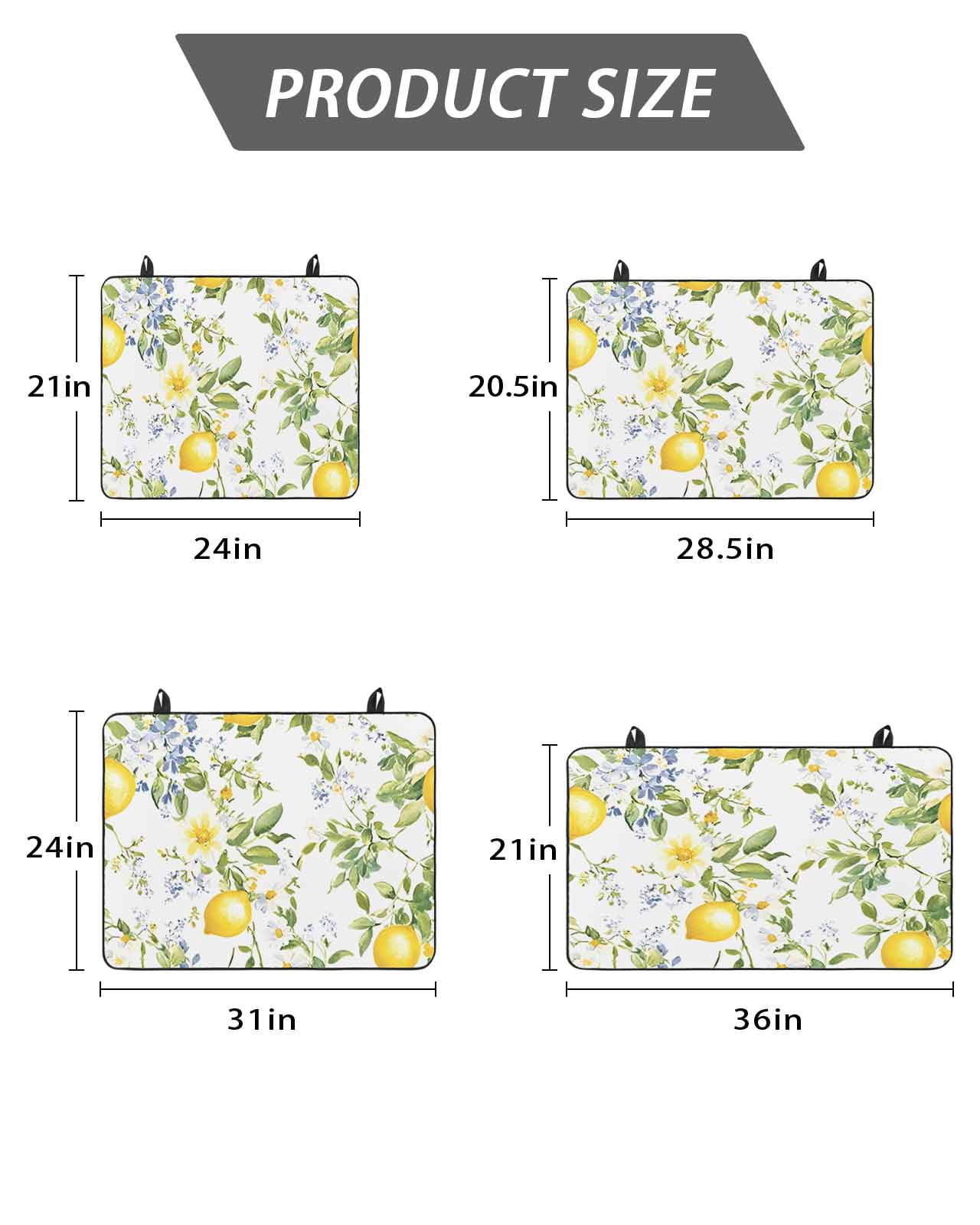 Stove Top Covers for Electric Stove, Summer Lemon Glass Stovetop Cover Protector, Watercolor Yellow Spring Floral Botanical Induction Cooktop Protector Oven Mat for Kitchen Countertop 24"x21"