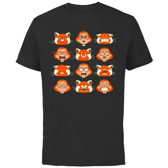Disney PIXAR Turning Red Mei Red Panda Growing Pains - Short Sleeve Cotton T-Shirt for Adults - Customized-Black