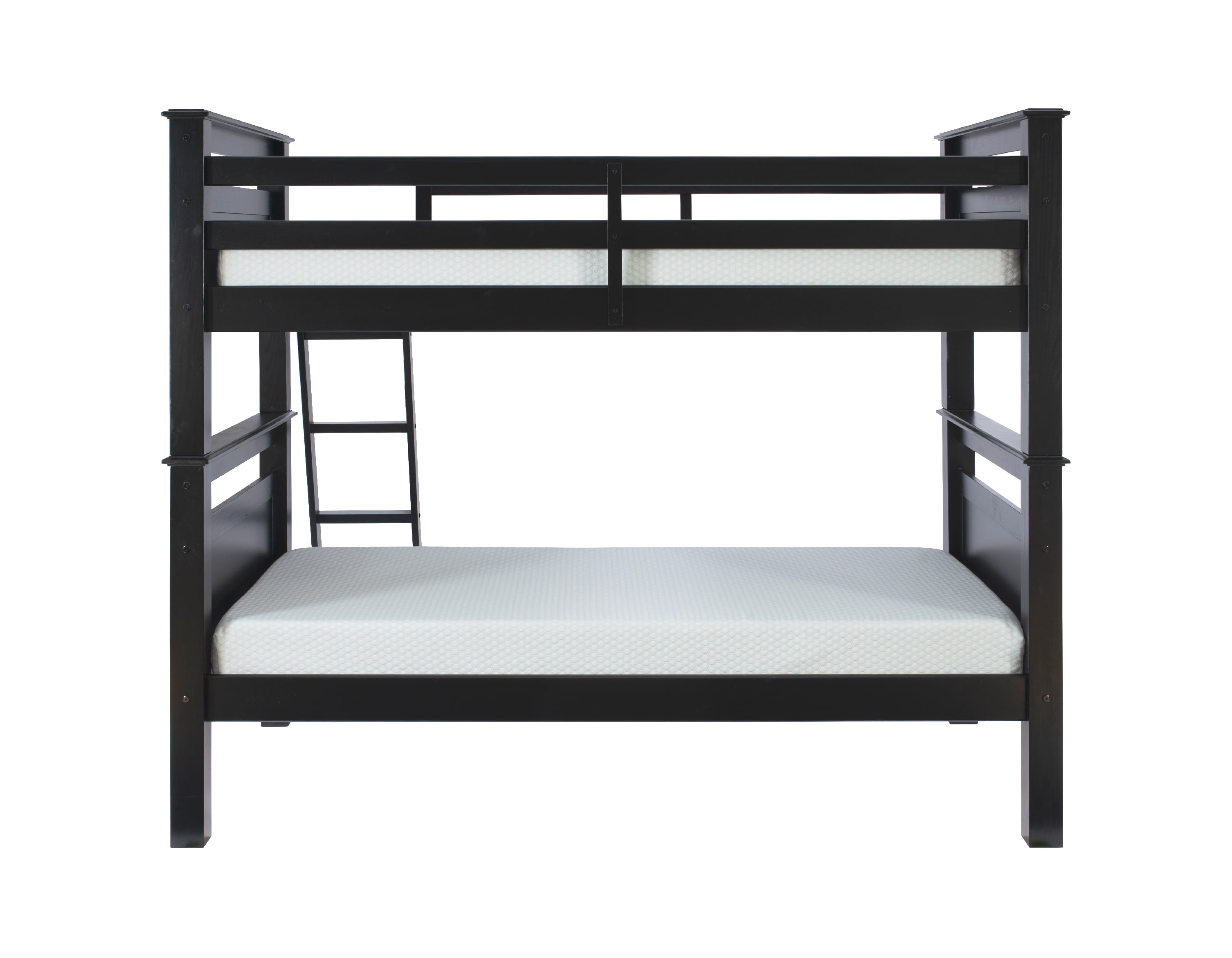 Powell Kiggins Kid's Twin over Twin Convertible Bunk Bed with Built-In Ladder, Black