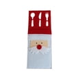 thumbnail image 1 of Bewildely 4 unids/set bolsa de soporte de Papá Noel de Navidad, bolsa de almacenamiento de cubiertos, dinero en efectivo, tenedor, cuchara, fiesta de Kits de decoración para fiestas Bewildely HA068286-00B, 1 of 6