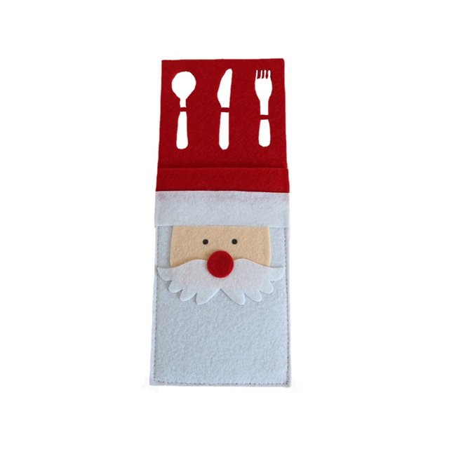 Bewildely 4 unids/set bolsa de soporte de Papá Noel de Navidad, bolsa de almacenamiento de cubiertos, dinero en efectivo, tenedor, cuchara, fiesta de Kits de decoración para fiestas Bewildely HA068286-00B