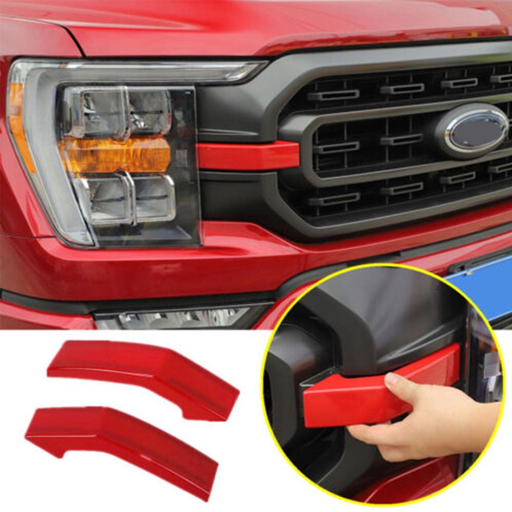 GLFILL for ford F150 F150 2021 2022 Red Front Bumper Headlight & Grille Cover Trim