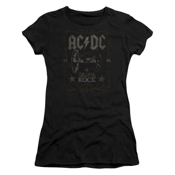 AC/DC Rock Label Junior Women's Sheer T-Shirt Black