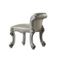 thumbnail image 1 of Jess 25 Inch Vanity Chair, Vegan Faux Leather, Rolled Back, Queen Anne Legs, 1 of 1