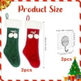 thumbnail image 2 of Tumao Christmas Stockings, Personalized Knitted Xmas Stockings, Red and Green Cable Knit Stocking Candy Gift Bags with Pompom for Family Christmas Holiday Decoration, 2 pack, 2 of 8