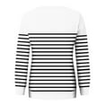 thumbnail image 4 of Outfmvch Sweaters for Women Womens Sweatshirt Women Sweatshirt Oversized Striped Crewneck â Long Sleeve 2024 Trendy Fall Fashion Pullover Preppy Clothes Hoodies for Women Z White1 L Sale, 4 of 4