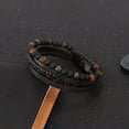 thumbnail image 4 of K-KED Natural Tiger's-Eye Beads Men's Bracelet Hand Woven Multilayer Leather Bracelet-lasurite +Grinding sand 21cm, 4 of 9