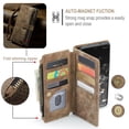 thumbnail image 6 of for Samsung Galaxy S20 Ultra Case Wallet for Women and Men, Samsung Galaxy S20 Ultra Case, PU Leather Magnetic Flip Strap Wristlet Zipper Card Holder Wallet Business Phone Cover for S20 Ultra, Brown, 6 of 10