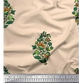 thumbnail image 1 of Soimoi Polyester Crepe Fabric Leaves & Floral Block Print Fabric by Yard 52 Inch Wide, 1 of 3