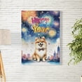 thumbnail image 2 of Happy New Year with Pomeranian Fireworks Holiday Xmas Winter 2025 Vertical Matte Canvas Poster Pom Dog Lover Gifts Wall Art Home Decor - 00025, 2 of 5