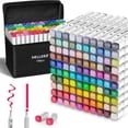 thumbnail image 1 of Marcadores de alcohol WELLOKB, 100 colores, diseño de doble punta con estuche, 1 of 6