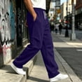 thumbnail image 4 of Iyufng Men's Knee Pleated Detail Wide Leg Casual Sweat Pants Drawstring Elastic Waist with Side Pockets, 4 of 9