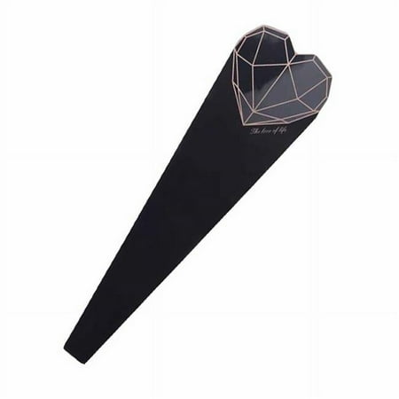 Panda Superstore Single Rose Packaging Bag Diamond Shape Flower Floral Art Wrapping Paper, Black - 20 Piece