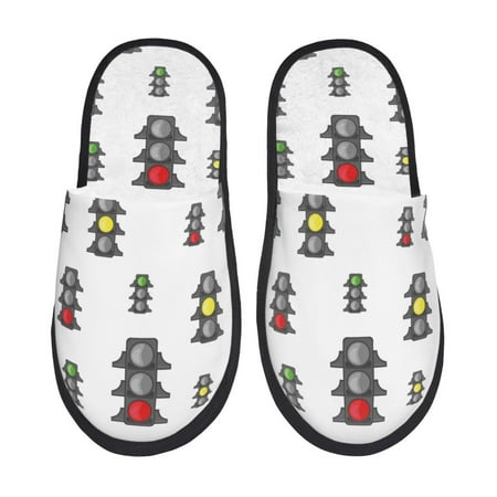 

Slippers for Women Men cute traffic light Pattern Warm Womens Mens House Shoes Bedroom Slippers Fuzzy Memory Foam Slippers Winter House Indoor Shoes Aesthetic Dorm Slippers