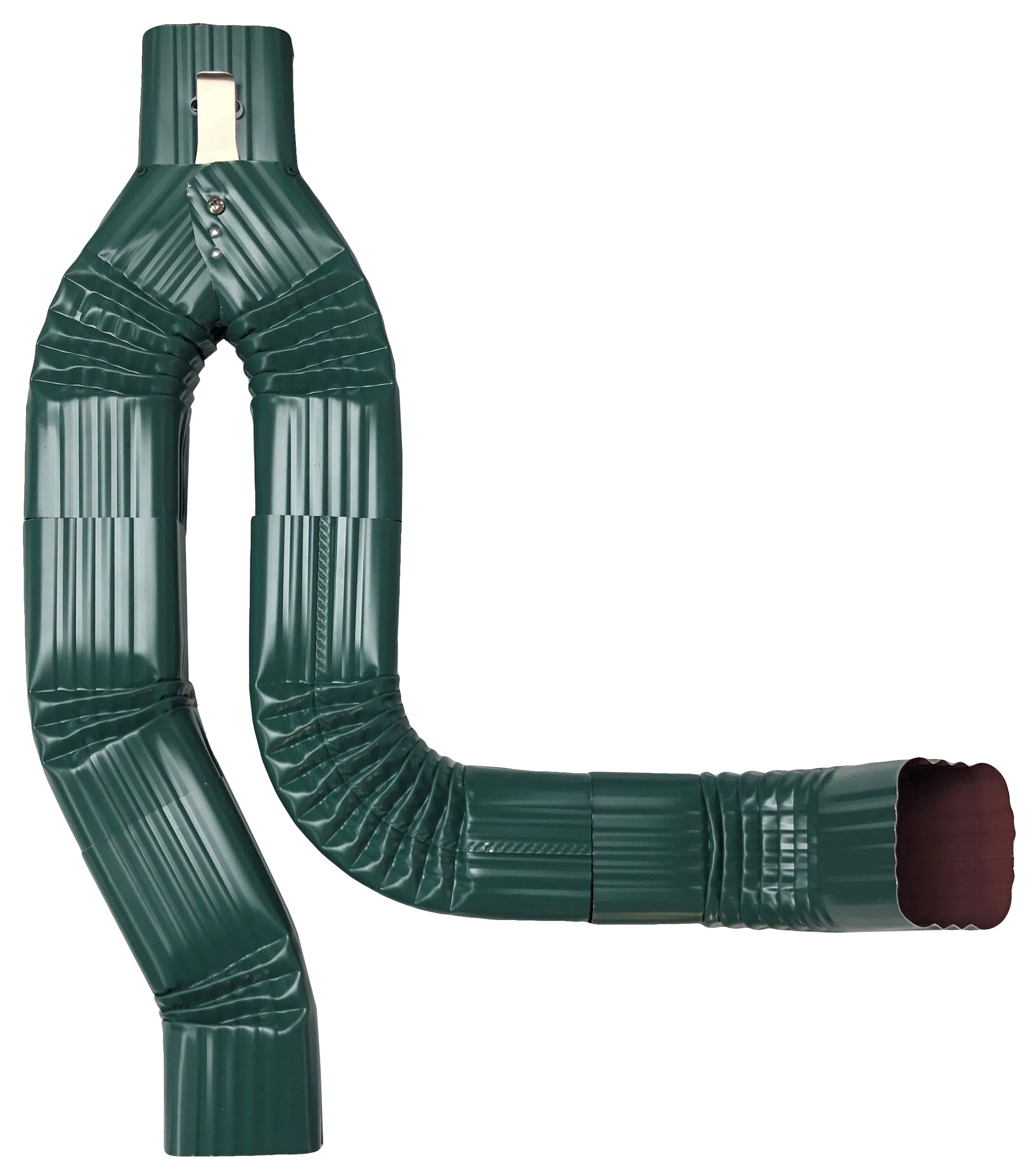 Offset Downspout Diverter for Rain Barrels (3X4, GRECIAN GREEN