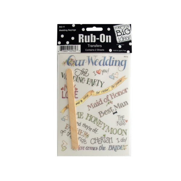 Bulk Buys Cg249 Wedding Sayings Rub-On Transfers Pack Of 24 - Walmart.com