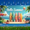 thumbnail image 4 of Floral Pattern Summer Banner Vibrant Colors Hello Summer Beach Party Decoration for Outdoor Beach Events Photograph Backdrop, 4 of 7