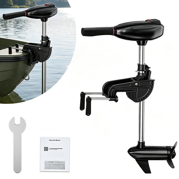 62 LB/46 LB Electric Trolling Propulsion Motor, stern mount, telescopic non-slip handle, freshwater and saltwater compatible, suitable for kayaks and fishing boats.(46 LB)