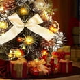 thumbnail image 5 of Pequeño árbol de Navidad dorado, pino artificial de mesa de 38 cm con adornos iluminados LED., 5 of 5