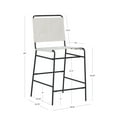 thumbnail image 5 of Linon Willey Counter Stool Cream Twill Fabric Sling Seat Steel Frame in Black, 5 of 12