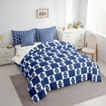 thumbnail image 3 of Feelyou Teen Santa Claus Bedding Comforter Set 7 Pieces, Princess Blue Plaid Checkered Full Bedding Set, Merry Christmas Reversible Fitted Sheet Flat Sheet, Breathable Home Decor, 3 of 7
