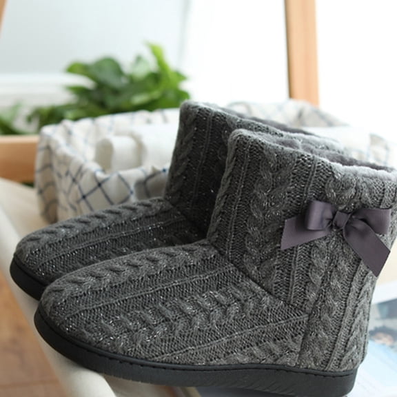 MERRYHAPY Women’s Winter Warm Boots, Dark Grey, Thick Elastic Material, Comfortable and , 1 Pair