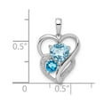 thumbnail image 2 of FB Jewels Sterling Silver Rhodium Plated Diamond & Sky Blue Topaz Pendant, 2 of 2