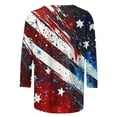 thumbnail image 4 of Frostluinai Shirts for Women Red White and Blue Shirts 3/4 Sleeve American Flag Shirts Crew Neck Stars and Stripes Graphic Tshirts Gifts, 4 of 5