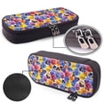 thumbnail image 4 of Lsque The Garden Tricolor Pansy Flower Printed Big Capacity PU Leather Pencil Case Large Pencil Pouch Stationery Pen Bag Pencil Holder for Teen, 4 of 6