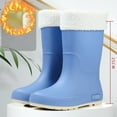 thumbnail image 4 of KEGIRLOM Women's Removable Lined Waterproof Comfortable Height-Increasing Heeled Mid-Calf Rain Boots Shoes For Fall And Winter. Sky Blue Size 4.5, 4 of 7