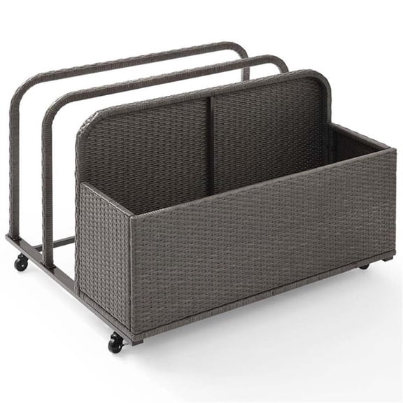 Afuera Living Contemporary Wicker Patio Float Caddy in Weathered Gray