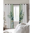 thumbnail image 4 of Sage Green Eucalyptus Leaves Kitchen Curtains Farmhouse Stripe Botanical Cafe Short Curtains for Bathroom Blackout Window Curtain Small Window Treatment Drapes for Bedroom Living Room 27.5"x39"x2, 4 of 9
