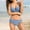 Blue, variant on Womens Twist High Waisted Bikini Sexy Push Up Two Piece Swimsuits Solid Color Summer Holiday Bath Suits