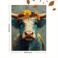 thumbnail image 3 of Whimsical Highland Cow Canvas Art, Rustic Farmhouse Decor, Funny Cow Bathroom Wall Art, 3 of 8