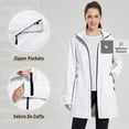 thumbnail image 4 of BALEAF Women's Long Rain Coat Packable Waterproof Windbreaker Lightweight Cycling Jacket with Hood White XXL, 4 of 7
