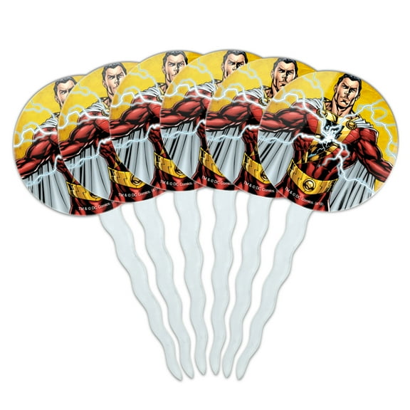 Justice League Shazam Character Cupcake Picks Toppers Decoration Set of 6